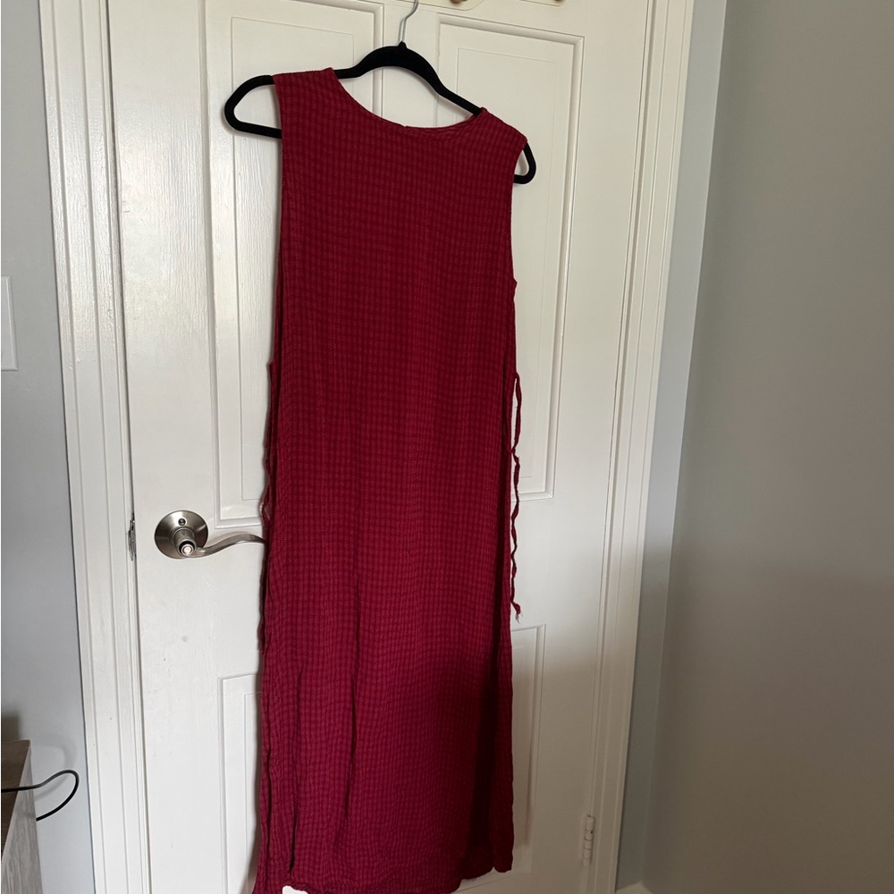 Eileen Fisher Sleeveless Wine-Red Maxi Dress USA small
